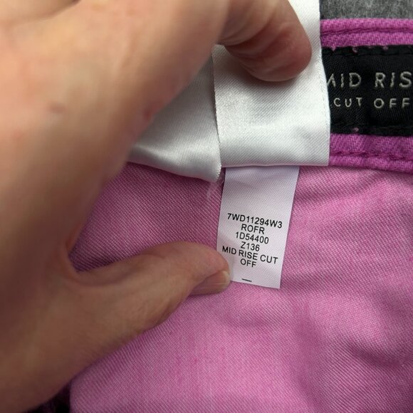 Lucky Brand Mid Rise Cut Off Shorts Women's Size 6 / 28 Radiant Orchid Fray NWT - Picture 9 of 14